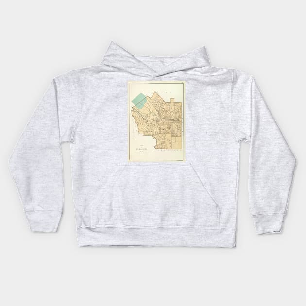 Vintage Map of Syracuse New York (1895) Kids Hoodie by Bravuramedia